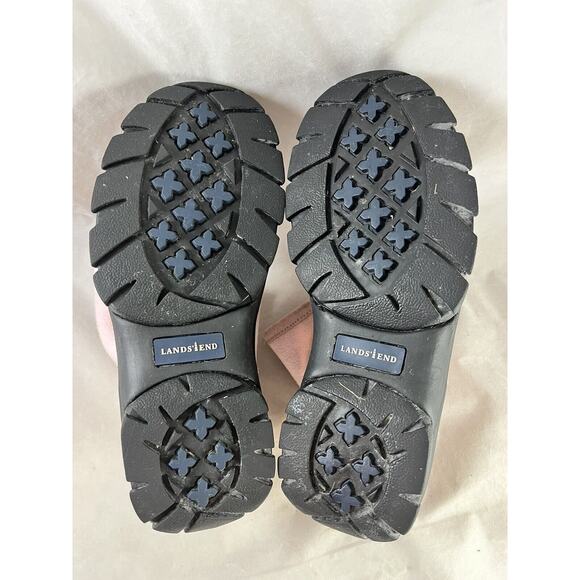 Lands End Pink Suede Winter Boots Fleece Lined Mid Calf Size 8.5 B Zip Closure - Picture 8 of 9